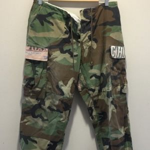 Lace-up camo men's casual pants